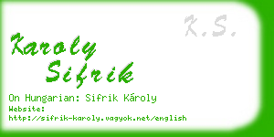 karoly sifrik business card